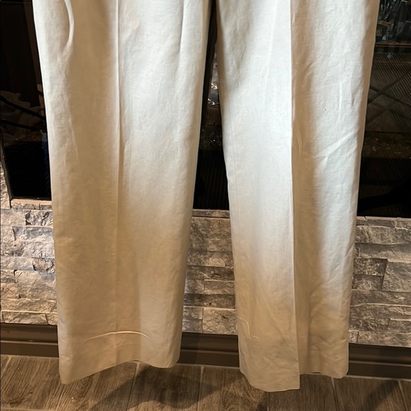 Banana Republic women's Light Tan linen blend straight leg pants size 10 - Picture 9 of 15